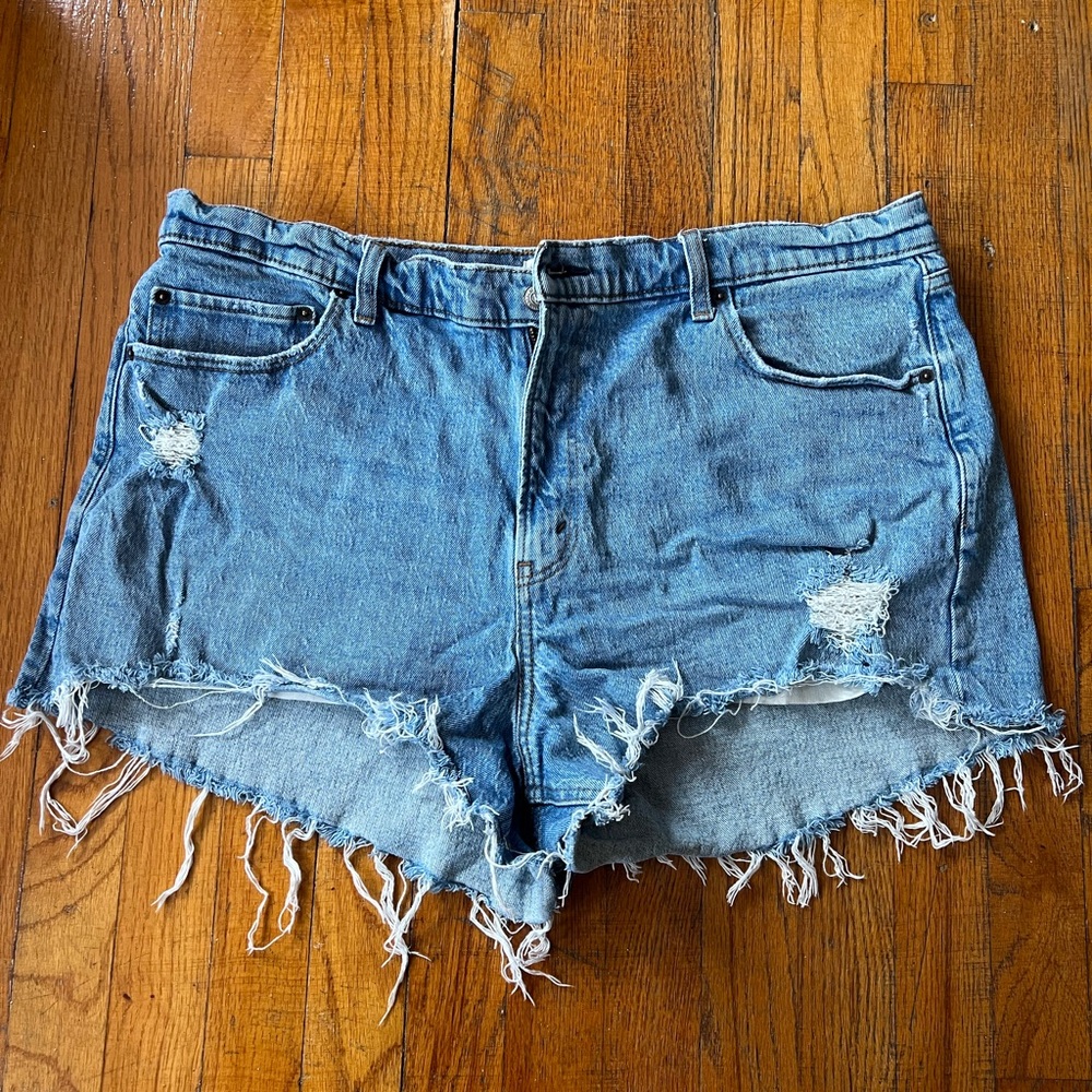 Abercrombie & Fitch Blue Distressed Jean Shorts